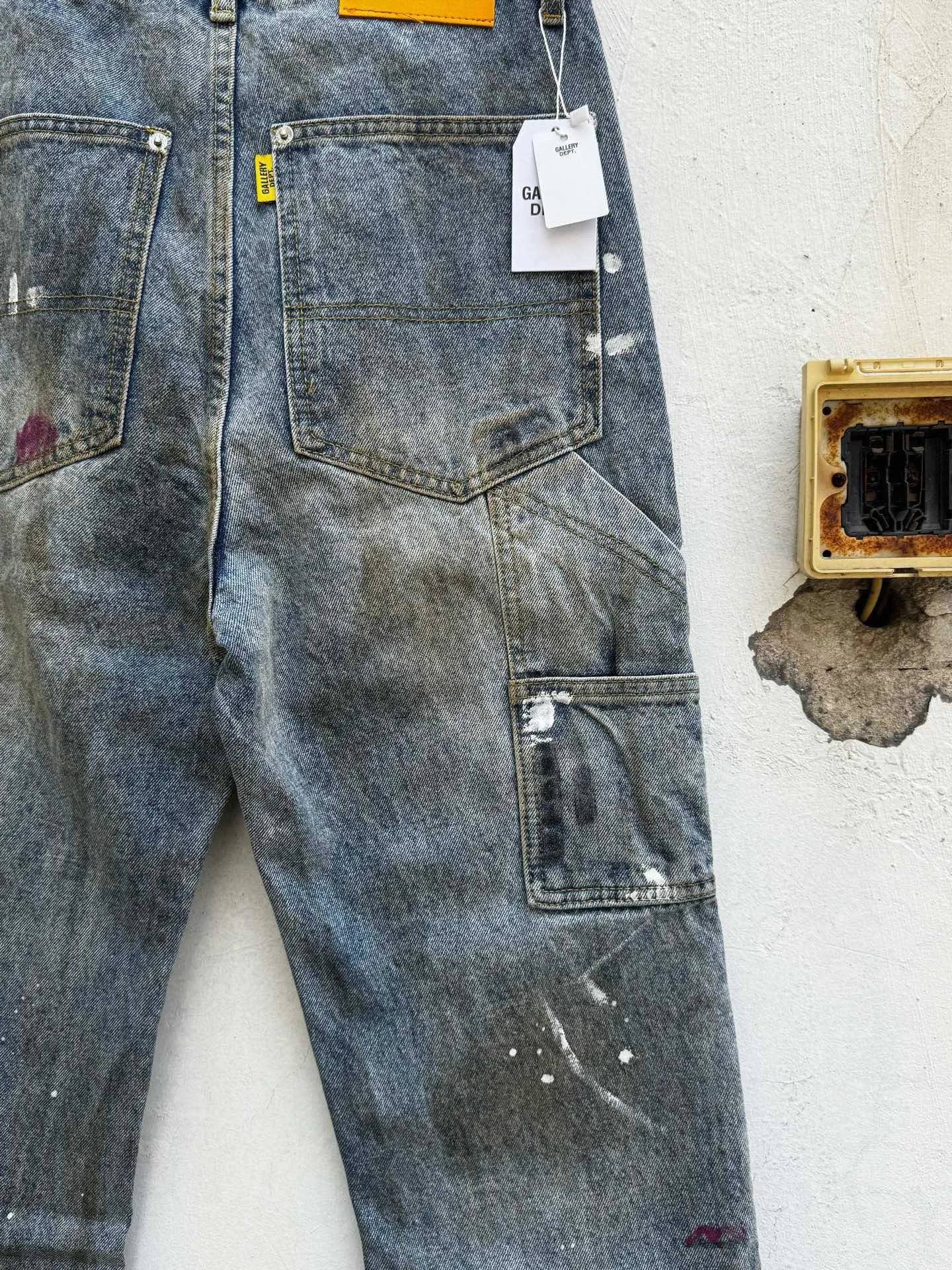 P260💰G97 GALLERY DEPT. Logging retro old stained ink denim bell bottoms washed jeans Size: 28 30 32 34 36